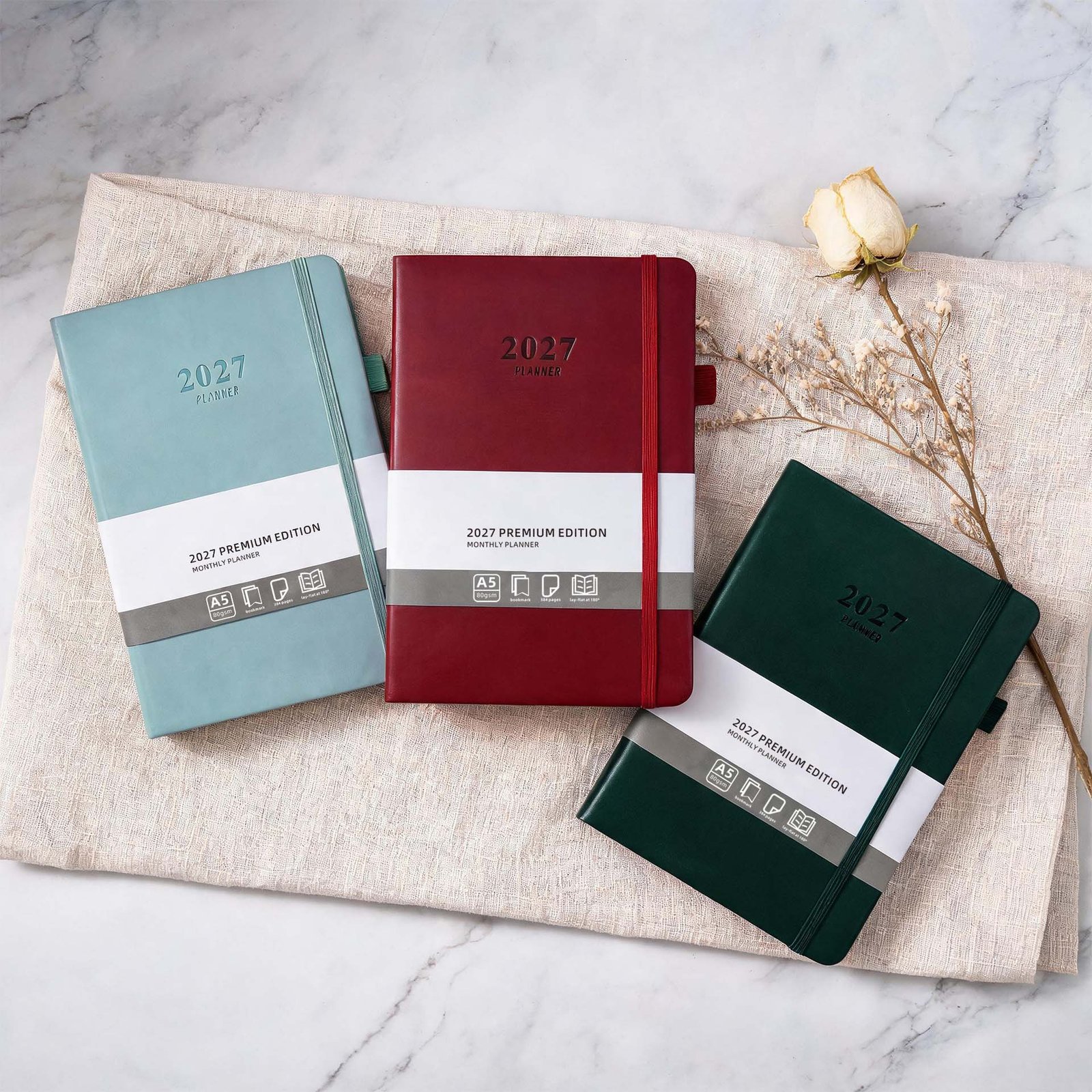 custom a5 pu notebook 2027 agenda planner for corporate gifts