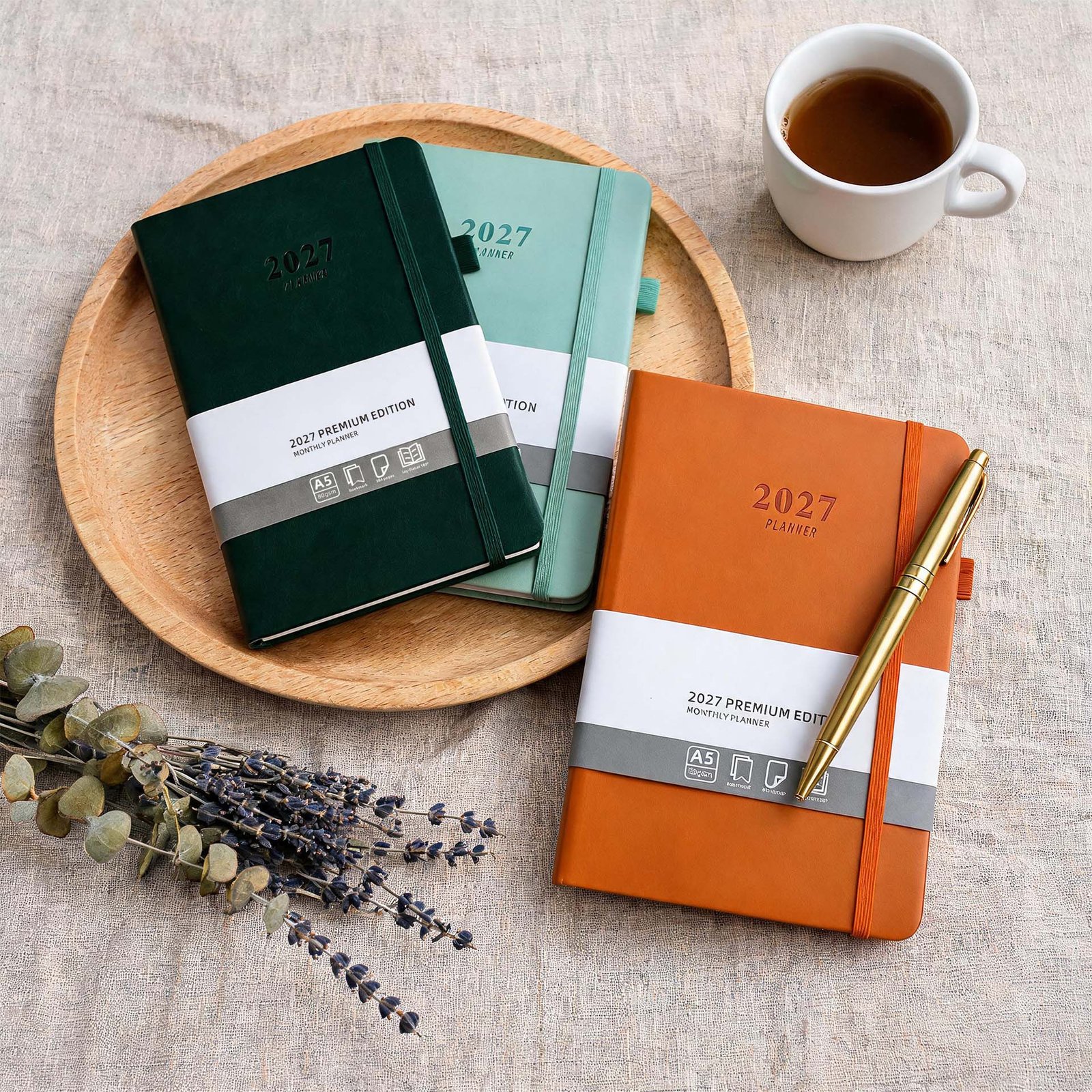 custom a5 pu notebook 2027 agenda planner for corporate gifts