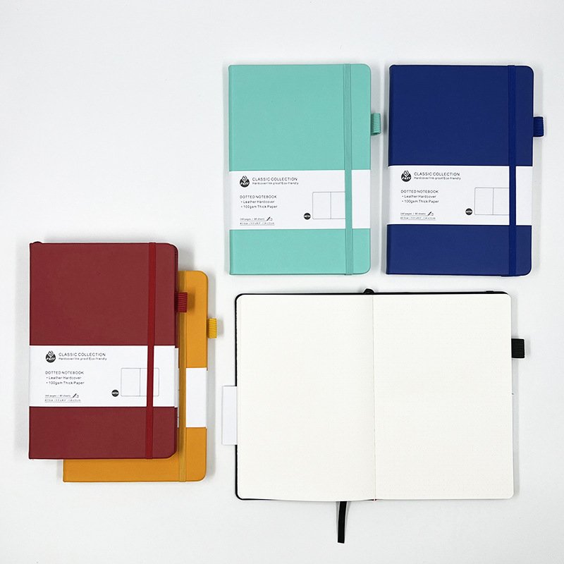 factory custom a5 green pu leather notebook journal with pen holder