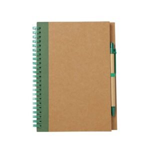 eco kraft paper spiral notebook with matching pen a5