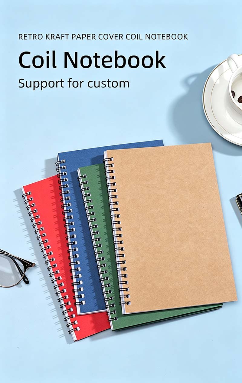 Bulk A5 Spiral Bound Notebook Customized For Promotion custom kraft spiral notebook, recycled wholesale journal