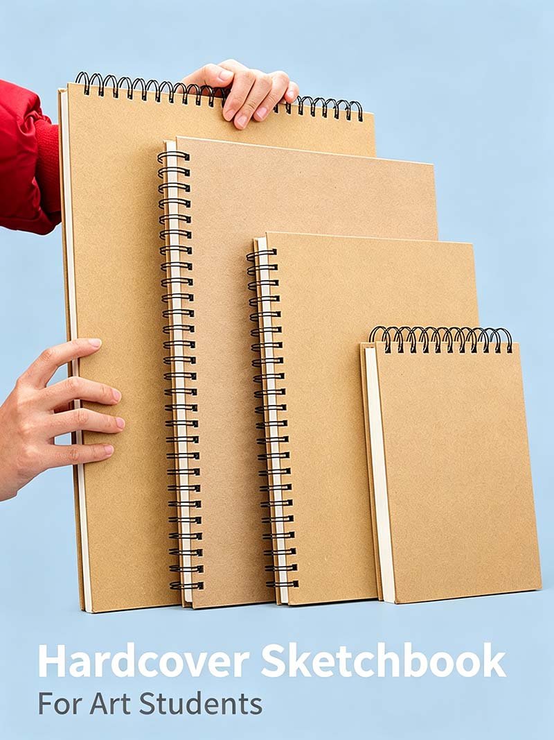 A3 Kraft Spiral Sketch Book 160gsm 30 Sheets for Artist Drawing wholesale a5 green paper cover notebook spiral bound notepad (复制) (复制)