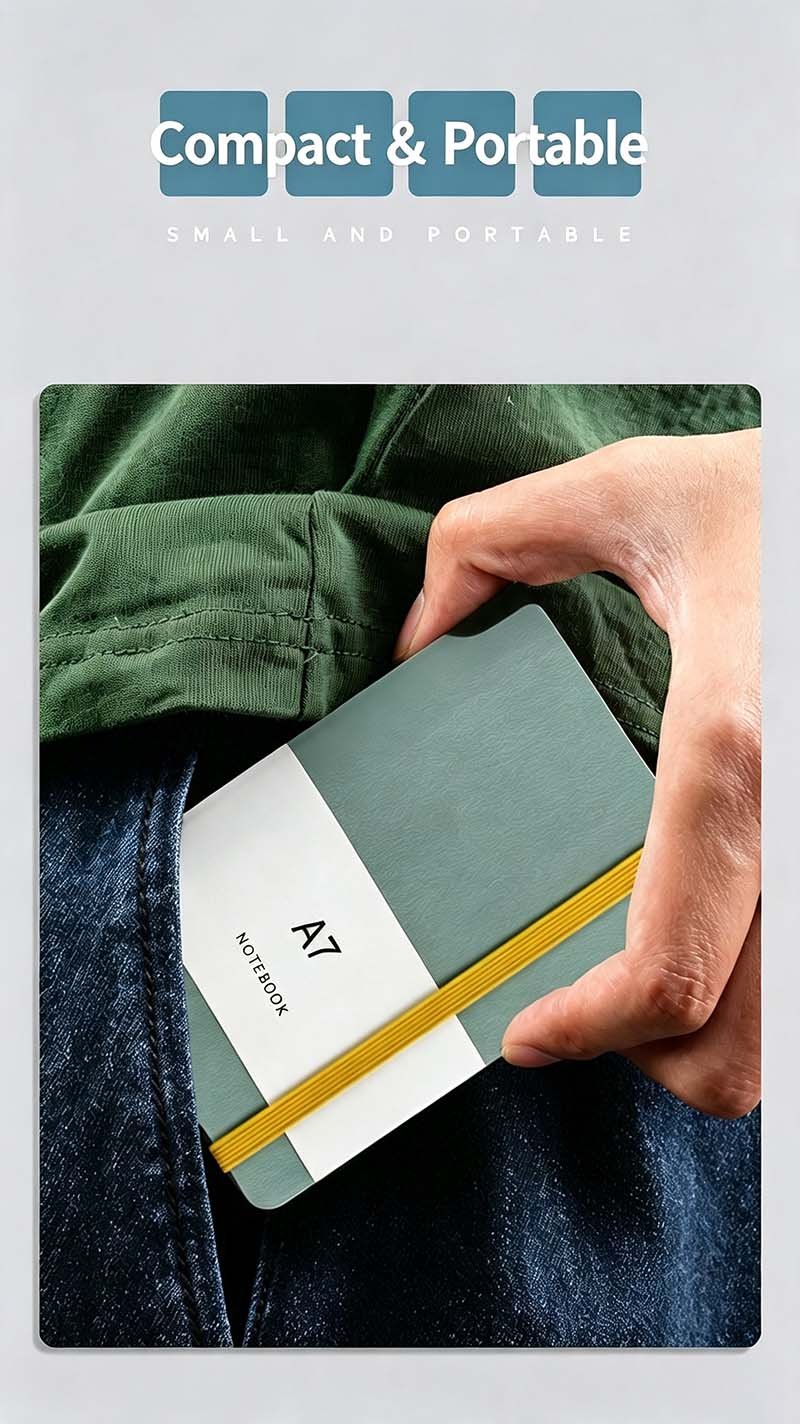 a6 pu lined notebook with elastic band & backcover pocket (复制)