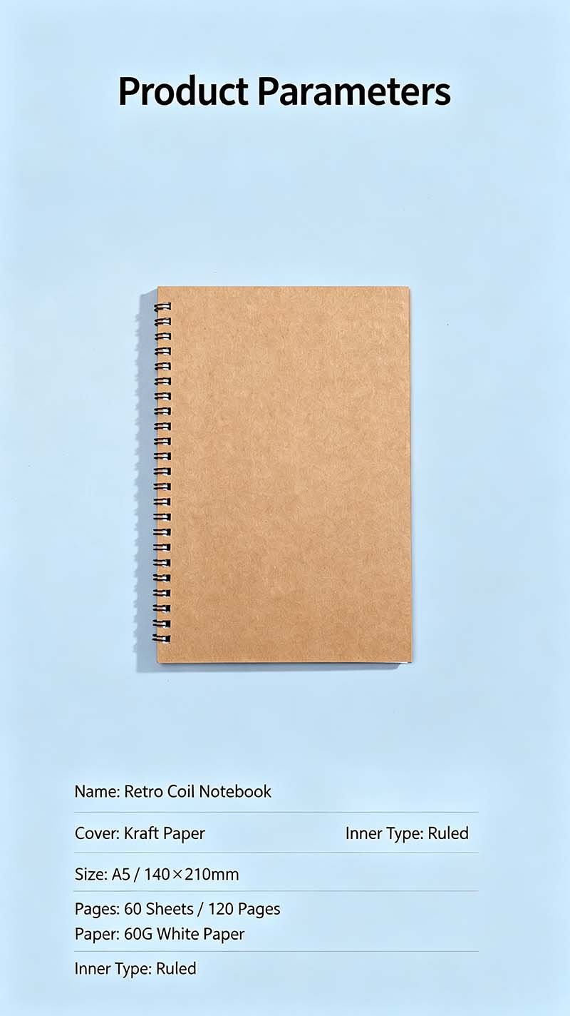 Bulk A5 Spiral Bound Notebook Customized For Promotion custom kraft spiral notebook, recycled wholesale journal