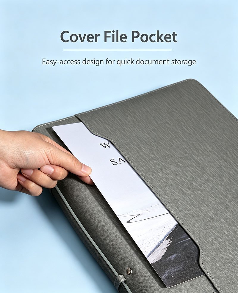 Custom A4 Zipper Padfolio PU Leather Business Portfolio custom a4 zipper padfolio pu leather business portfolio