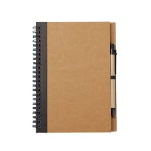 eco kraft paper spiral notebook with matching pen a5