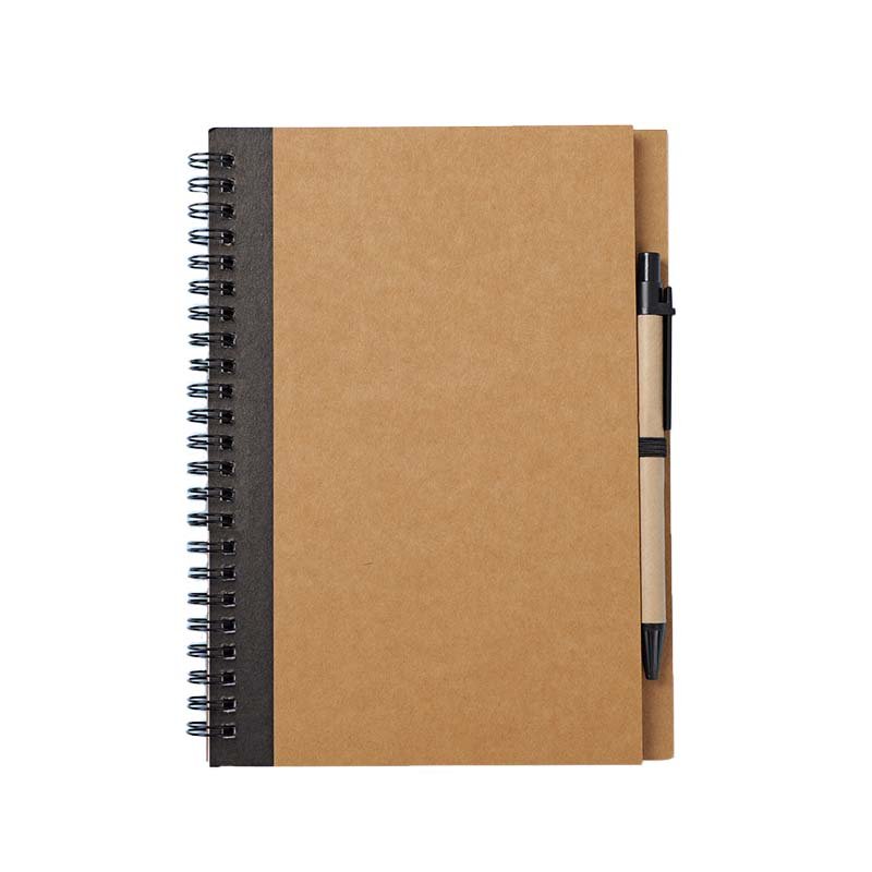 eco kraft paper spiral notebook with matching pen a5 eco kraft paper spiral notebook with matching pen a5