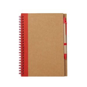 eco kraft paper spiral notebook with matching pen a5