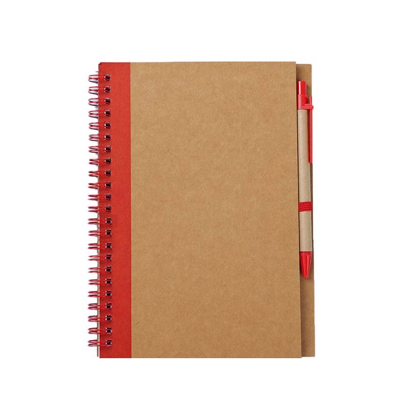 eco kraft paper spiral notebook with matching pen a5 eco kraft paper spiral notebook with matching pen a5