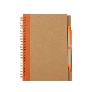 eco kraft paper spiral notebook with matching pen a5