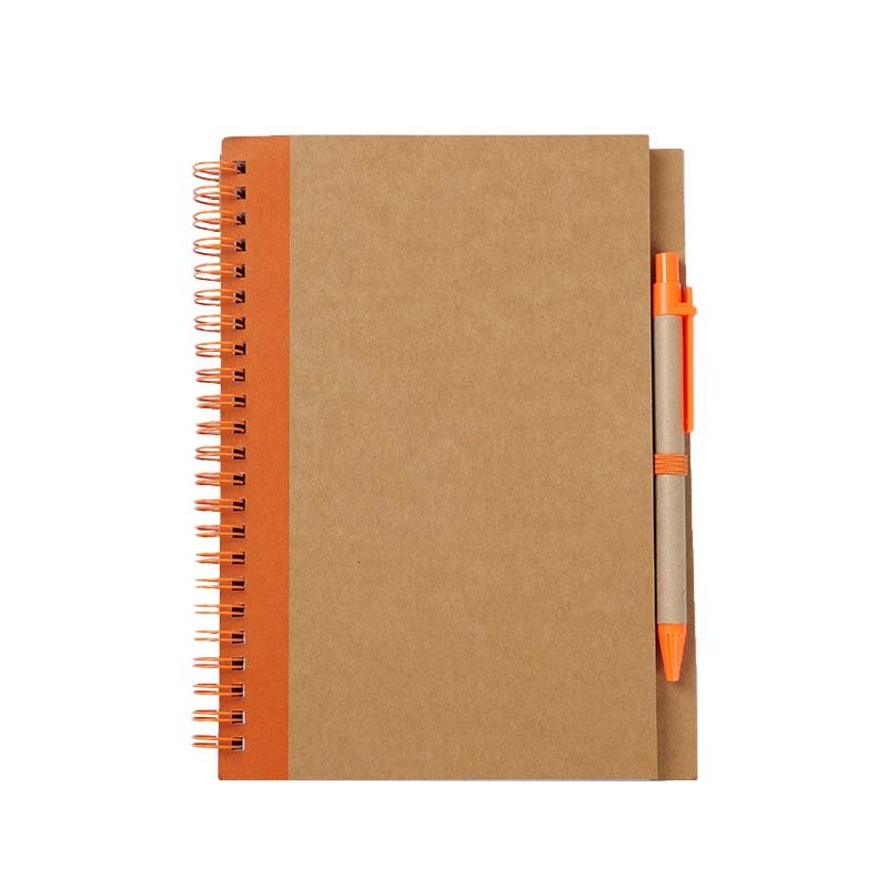 eco kraft paper spiral notebook with matching pen a5 eco kraft paper spiral notebook with matching pen a5