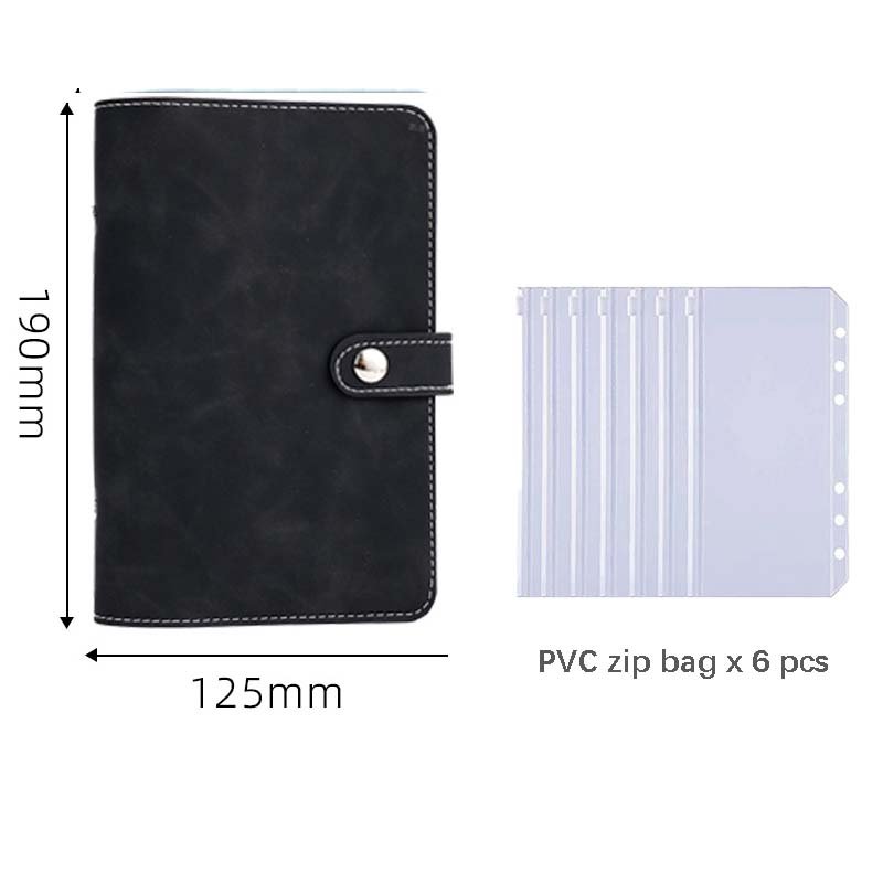 a6 pu leather refillable binder notebook with pvc zip bags a6 pu leather refillable binder notebook with pvc zip bags