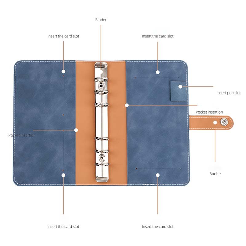 a6 pu leather refillable binder notebook with pvc zip bags a6 pu leather refillable binder notebook with pvc zip bags