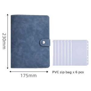 a6 pu leather refillable binder notebook with pvc zip bags (复制)