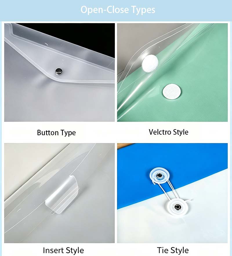 A4 Multi-hole PP File Envelope Snap Button Document Folder x1 (3)