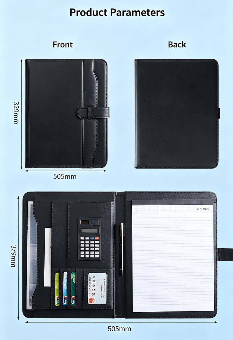 Business A4 Portfolio Folder PU Leather Document Organizer x1 (4)