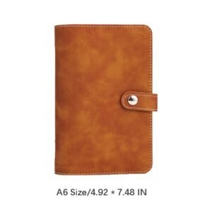 custom small a6 pu leather snap button pocket notebook
