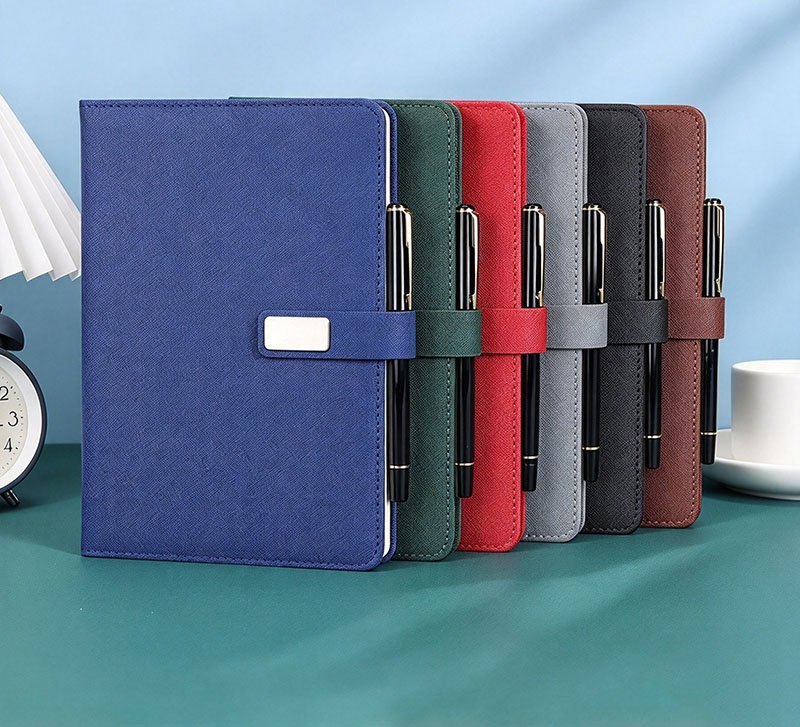 Customize A5 Grey PU Leather Notebook Corporate Promotional Gift x1 1